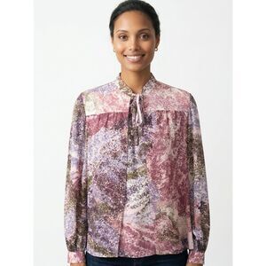 HENRY-LEE | Vintage Tie Neck Long Sleeve Top Sz 10